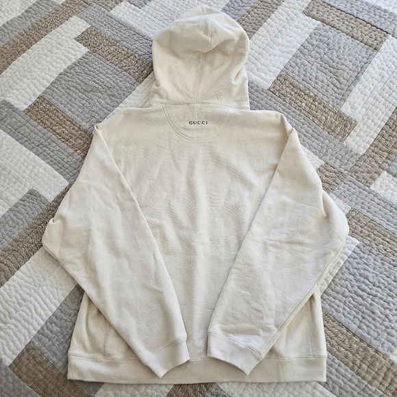 NWT Authentic Gucci Volcano Cotton hoodie in cream color